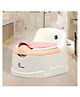 R for Rabbit Tiny Tots Dino Potty Chair for Kids |Comfortable Potty Training with Removable Bowl, Anti-Slip Pads & Ergonomic Design |Suitable for Babies & Toddler - White & Pink