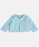 MINI KLUB Cotton Knit Full Sleeves Textured Shrug - Sky Blue