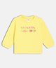 MINI KLUB Cotton Knit Full Sleeves You Make My Heart Smile Text Printed Light Winter Sweatshirt - Yellow