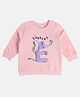 MINI KLUB Cotton Knit Full Sleeves Elephant Printed Light Winter Sweatshirt - Pink