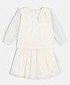 MINI KLUB Cotton Woven Full Sleeves Bunny Foil Printed Top & Skirt Set - White