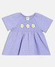 MINI KLUB Cotton Woven Half Sleeves Floral & Smocked Detailed Top - Purple