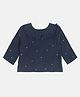 MINI KLUB Cotton Woven Full Sleeves Polka Dot Printed Top - Navy Blue