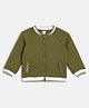 MINI KLUB Cotton Blend Knit  Full Sleeves Solid Heavy Winter Jacket - Olive