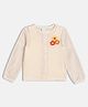 MINI KLUB Cotton Woven Full Sleeves Floral Embroidered Top With Tee - Off White