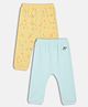 MINI KLUB Cotton Knit Pack Of 2 Space Theme Printed & Solid Pajamas - Yellow & Blue