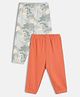 MINI KLUB Cotton Knit Pack Of 2 Solid & Camouflage Printed Pajamas - Grey & Orange