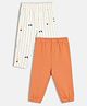 MINI KLUB Cotton Knit Pack Of 2 Solid & Striped Pajamas - Off White & Rust