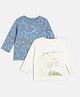MINI KLUB Cotton Knit Pack Of 2 Animals Printed Tees - Blue & White