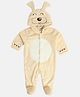 MINI KLUB Cotton Knit Full Sleeves Animal Face Applique Detailed Sleepsuit - Peach