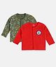 MINI KLUB Cotton Knit Pack Of 2 Full Sleeves Robots Printed Jhablas - Red & Green