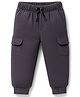 Mini Taurus Looper Knit Full Length Solid Color Track Pants with Pockets - Charcoal Grey