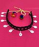 SKD Navratri Theme Mirror Work Detailed & Cowrie Shell Embellished Choker - Black