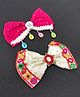 SKD Navratri Theme Set Of 2  Mirror Work Embellished & Tassel Detailed Hair Clips - White & Pink