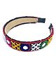 SKD Navratri Theme Mirror Work Detailed Hair Band - Multi Colour