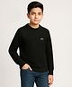 KUCHIPOO Fleece Knit Full Sleeves Textured Sweaters - Black