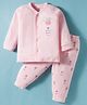 Zero Interlock Knit Full Sleeves Night Suit With Animal Print - Pink