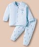 Zero Interlock Knit Full Sleeves Night Suit With Animal Print - Blue