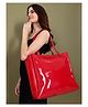 Carrylux Women Brand Logo Printed Shopper Tote Bag  Red