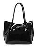 Carrylux Women Patent Solid Tote Bag - Black