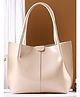 Carrylux Patent Solid Tote Bag - Beige