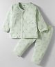 Zero Sinker Knit Full Sleeves Co-ords Night Suit With Animal Print - Light Green