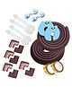 SYGA Baby Safety Set with Brown Corner Guards,2M Edge Protector & Door Stopper | Childproof Furniture Cushion Protection Combo for Home Safety (8, Multicolor)