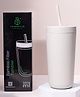 The Bamboo Co Modern Bamboo Drinking Sipper for Adults and Kids with Straw- White