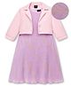 Hola Bonita Knit Foil Printed Party Dress With Half Sleeves Shimmer Jacket - Lilac