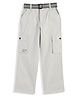 CAVIO Cotton Blend Woven Full Length Solid Cargo Pants With Belt Set - Cream