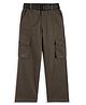 CAVIO Cotton Blend Woven Full Length Solid Cargo Pants With Belt Set - Olive Green