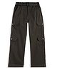 CAVIO Cotton Blend Woven Full Length Solid Cargo Pants With Belt Set - Dark Grey