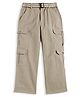 CAVIO Cotton Blend Woven Full Length Solid Cargo Pants With Belt Set - Khaki
