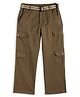 CAVIO Cotton Blend Woven Full Length Solid Cargo Pants With Belt Set - Olive Green