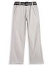 CAVIO Cotton Woven Solid  Trousers With Belt - Grey
