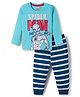 Babyhug Marvel Single Jersey Knit Full Sleeves Night Suit With Spider Man Graphics - Blue