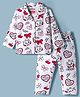 Babyhug Disney Single Jersey Knit Full Sleeves Co-ords Night Suit with Marie Print - White