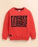 giniekids Cotton Blend Knit Full Sleeves Abstract Printed Light Winter Sweatshirt - Red