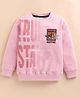 giniekids Cotton Blend Knit Full Sleeves Typography Printed Light Winter Sweatshirt - Dusty Pink
