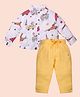 My Milestones 100% Muslin Woven Full Sleeves Car Printed Shirt & Pant Set - Multi Colour