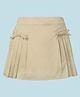 My Milestones 100% Cotton Woven Bow Detailed Pleated Skorts  - Beige