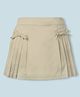 My Milestones 100% Cotton Woven Bow Detailed Pleated Skorts  - Beige