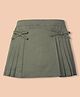 My Milestones 100% Cotton Woven Bow Detailed Pleated Skorts  -  Olive