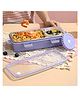 New Pinch One Compartment Lunch Box 600ml + 150ml with Spoon and Chopstick + Bowl, 304 SUS Stainless Steel Bento Box for Office and School- PACK OF 1- (Color May Vary)