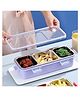 New Pinch stainless Steel Rectangular 3 Compartments Lunch Box with Cutlery Leak Proof Food Container with Locks for Child - PACK OF 1 color may vary