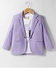 Rikidoos Full Sleeves Textured Blazer With Tee - Purple & White