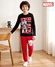 Honeyhap Marvel Single Jersey Knit Full Sleeves Night Suit With Black Panther Graphics - Black