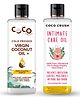 Coco Crush Natural Intimate Care Oil & Virgin Coconut Oil Combo | Soothes & Prevents Itch, Rash, Odor (2x50ml)
