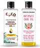 Coco Crush Natural Intimate Care Oil & Virgin Coconut Oil Combo | Soothes & Prevents Itch, Rash, Odor (2x200ml)