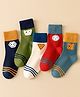 SYGA 5 Pairs Cotton Cartoon Emoji & Stripe Print Socks- Multi Colour